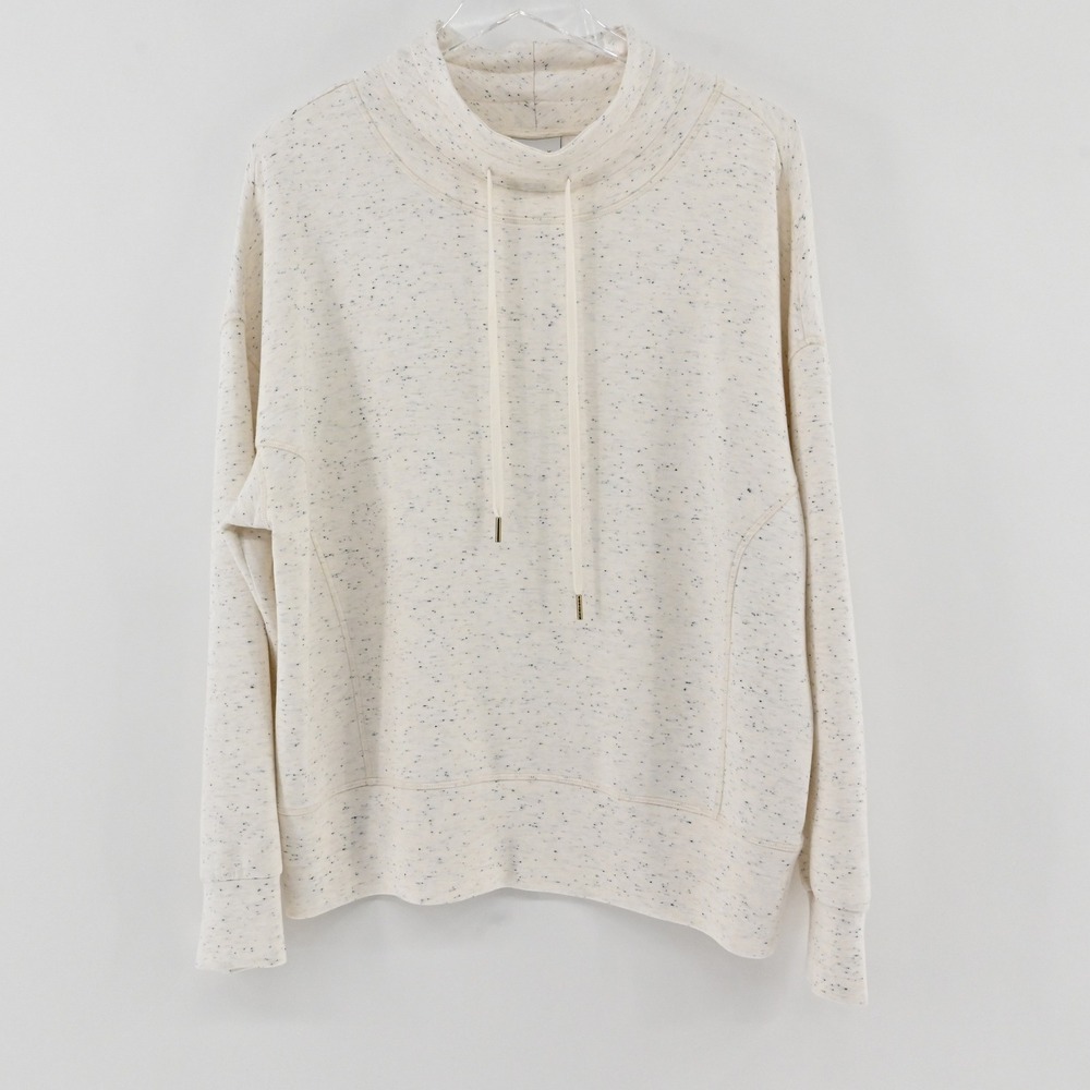 Varley Oakdale Sweat DoubleSoft Womens Size M Cream Speckled Funnel Pullover